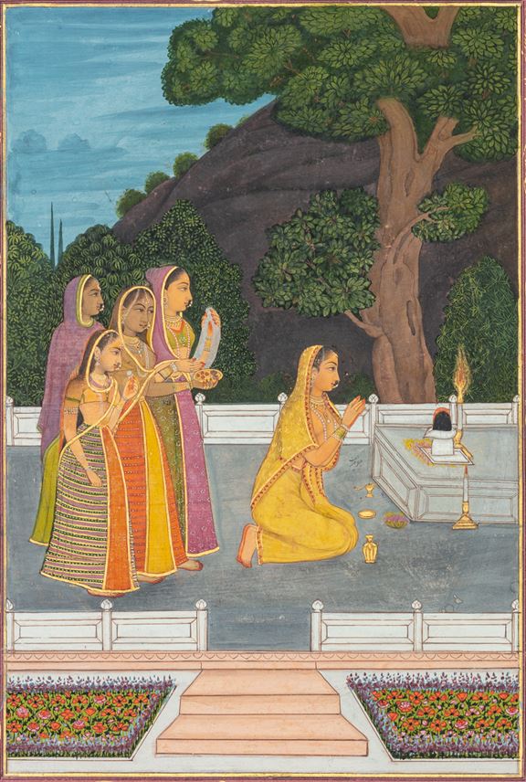 Bhairavi Ragini (A Miniature of Ladies Worshipping a Lingam) | MasterArt